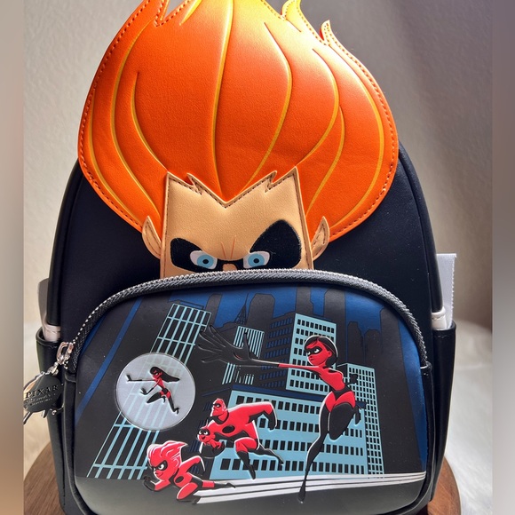Loungefly Disney Pixar The Incredibles Villains Scene Syndrome Mini Backpack NWT - Picture 2 of 7